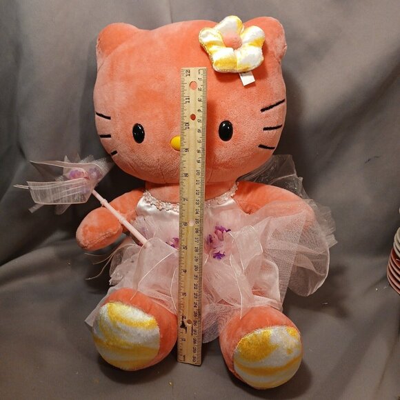 Build-A-Bear BAB Sanrio Hello Kitty Sunshine Coral Plush Fairy Outfit Wand Bow - Picture 12 of 13